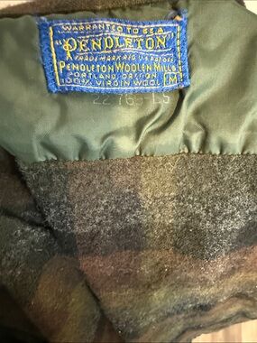 Pendleton Olive and Brown Wool Plaid Jacket